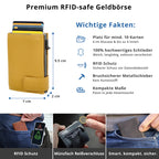 Kartenetui mit Münzfach Reißverschluss Geldbörse aus Leder - gelb