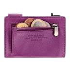 Kartenetui mit Münzfach Reißverschluss Geldbörse aus Leder - pink