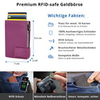 Kartenetui mit Münzfach Reißverschluss Geldbörse aus Leder - pink