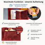 Kartenetui mit Münzfach Reißverschluss Geldbörse aus Leder - Hunter rot