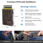 Kartenetui mit Münzfach Reißverschluss Geldbörse aus Leder - Hunter grau