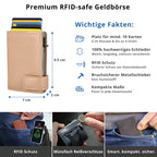 Kartenetui mit Münzfach Reißverschluss Geldbörse aus Leder - Metallic rose