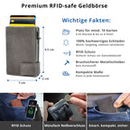 Kartenetui mit Münzfach Reißverschluss Geldbörse aus Leder - Vintage grau