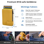 Kartenetui mit Münzfach Druckknopf Geldbörse aus Leder - gelb