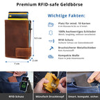 Kartenetui mit Münzfach Druckknopf Geldbörse aus Leder - Bull braun