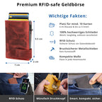 Kartenetui mit Münzfach Druckknopf Geldbörse aus Leder - Hunter rot