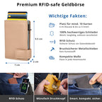 Kartenetui mit Münzfach Druckknopf Geldbörse aus Leder - Metallic rose