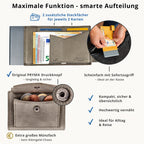 Kartenetui mit Münzfach Druckknopf Geldbörse aus Leder - Metallic grau