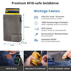 Kartenetui mit Münzfach Druckknopf Geldbörse aus Leder - Vintage grau