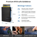 SecWal Kartenetui mit Münzfach XXL - schwarz mit blauem Container