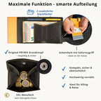 SecWal Kartenetui mit Münzfach XXL - schwarz mit gelben Container