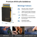 SecWal Kartenetui mit Münzfach XXL - schwarz mit gelbem Container