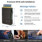 SecWal Kartenetui mit Münzfach XXL - schwarz mit grünem Container