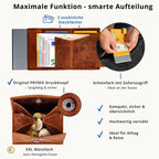 SecWal Kartenetui mit Münzfach XXL - Dallas cognac