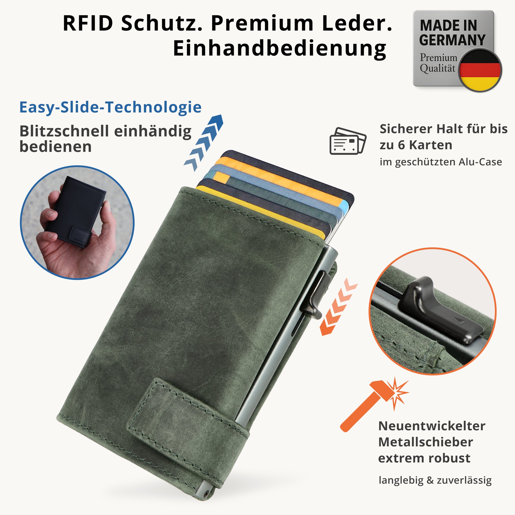 SecWal Kartenetui mit Münzfach XXL - Hunter grün