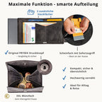 SecWal Kartenetui mit Münzfach XXL - Hunter grau