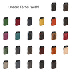 Kartenetui mit Münzfach Druckknopf Geldbörse aus Leder - Carbon schwarz