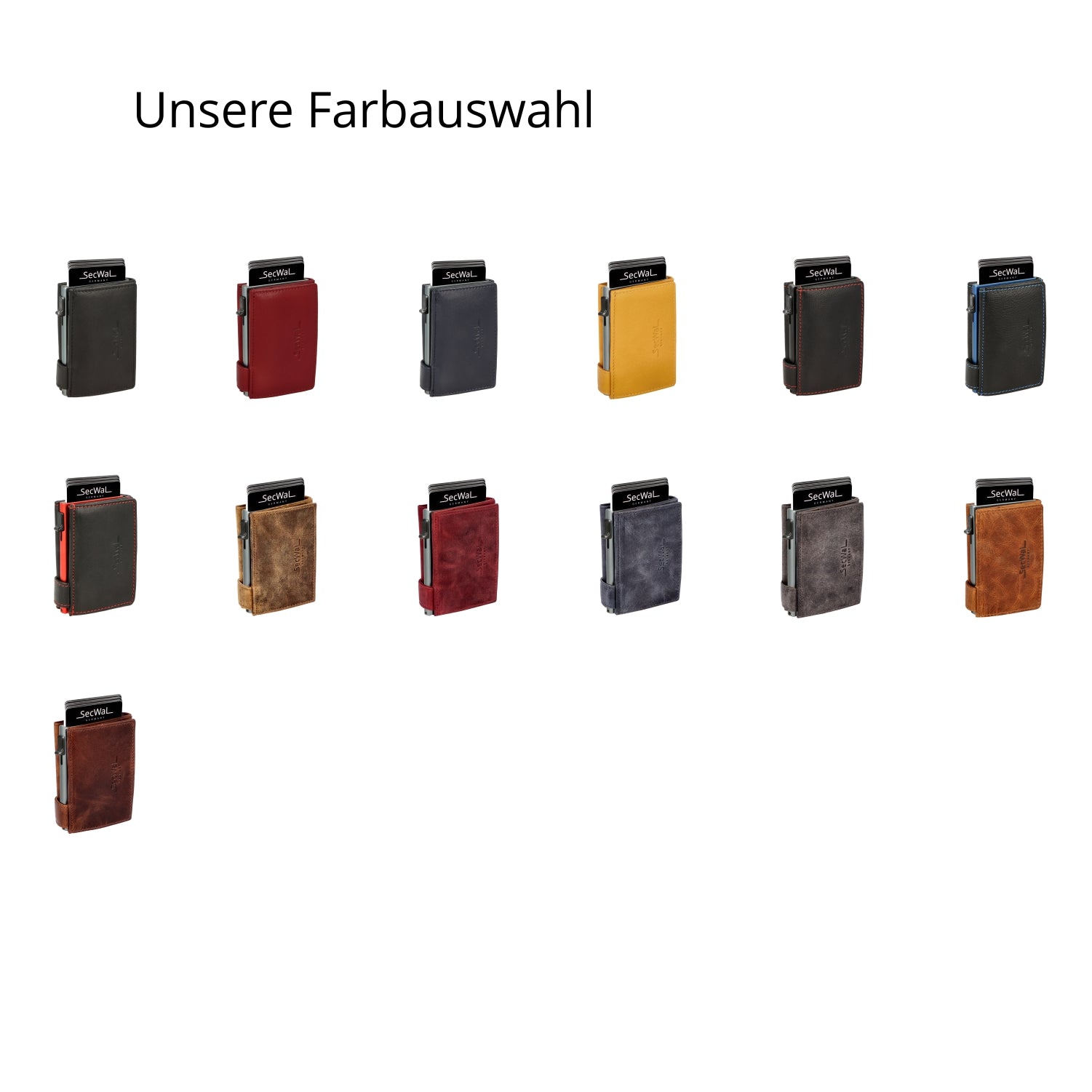 SecWal Kartenetui mit Münzfach XXL - schwarz mit gelben Container